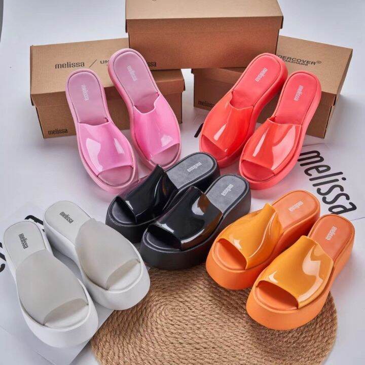 พร้อมส่ง-melissa-รองเท้าแตะ-พื้นหนา-เหมาะกับเดินชายหาด-แฟชั่นสําหรับผู้หญิง-2023-qyue-cnb