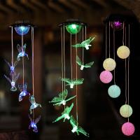 Solar Wind Chime Light Upgrade Solar Mobile Wind Chime Outdoor Color Changing Waterproof LED Wind Chimes Light for Home Decor