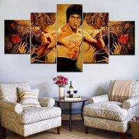 Kung Fu Bruce Lee Figur Poter ภาพพิมพ์ผ้าใบ Wall Art ห้องนั่งเล่น Multipicture ภาพวาดตกแต่งบ้าน