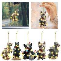 【YF】✶ﺴ✖  animal comer gnome natal pingente gato dinossauro urso preto dupla face acrílico carro pingentes presente árvore ornamentos