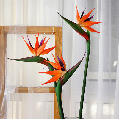 【cw】80cm 2PCS Artificial Flower Single nch Paradise Bird Silk Heaven Bird High-end Fake Flowers Plants Home Garden Wedding Decor