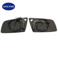 Car Wide Angle 4 Pins Heated Mirror Glass With Connector For BMW 5 E60 E61 ( 2003 04 05 06 07 08 09 )  6 E63 E64 (04-10)