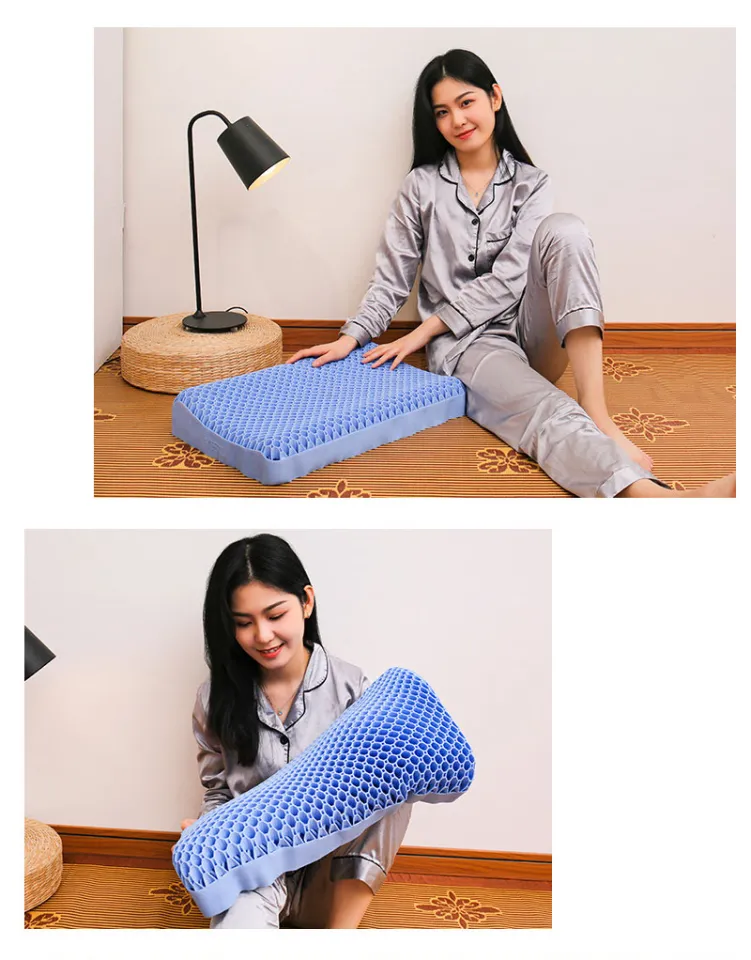 Neck Message Bed Pillow Cool TPE High Elasticity Orthopedic Shoulder Pain  Protection Cervical with Cover For Sleep Travel Purple - AliExpress
