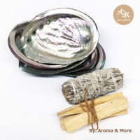 Aroma&amp;More  02-Palo santo+White sage+Abalone ชุดเซทไม้หอมพาโล ซานโต+ไวท์ เสจ+เปลือกหอยอะบาโลน  ชำระพลังงานลบหรือใช้จุดกลิ่นหอมอโรมา ฟรีถ่านไร้ควัน 10ก้อน