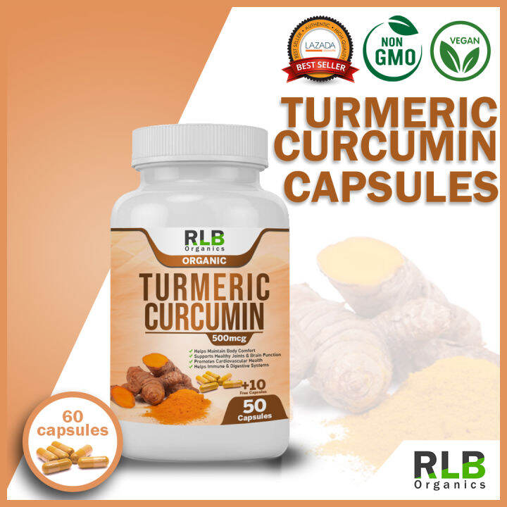 Organic Pure Natural Turmeric Capsules (60 Capsules) Anti