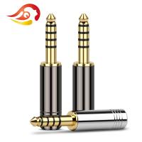 QYFANG 4.4mm Audio Jack 5 Poles Stereo No Steps Earphone Balanced Plug Metal Adapter Bright Shell Wire Connector For Headphone Electrical Connectors