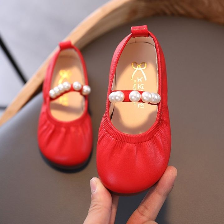 hiluojiangqushuangyangyou-รองเท้าน่ารัก-สำหรับเด็กผู้หญิง-ประดับมุก-นุ่มสบาย