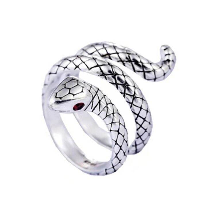 snake-ring-s-925-แหวน-snake-ย้อนยุค-แหวนผู้ชาย-แหวนผู้หญิง-เครื่องรางนำโชค-free-size