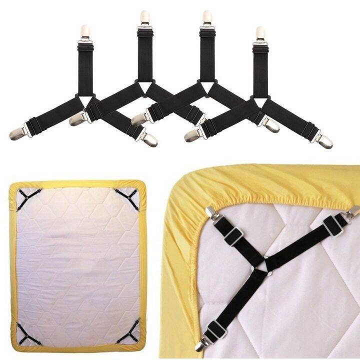 4PCS Bed Sheet Mattress Holder Straps Adjustable Sheet Stays Keepers Bedsheet Holders Fasteners