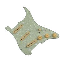 WK-Loaded Pickguard Pickups Guitar Alnico 5 Pickups SSS Single Coils Pickups /Yellow Pickup Covers Set