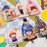 Uniqlo original New original cute cartoon creative pull-out key case draw-strap type large-capacity electric car car key case open