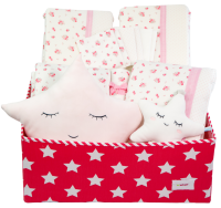 Minene Special Cream &amp; Pink Floral Bedding Gift Box