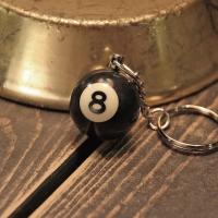 ✵☽❆ HelloToU 25mm 8 Billiard Keychain Pendant Resin Keyring Bar Table Decoration Jewelry Game Souvenir