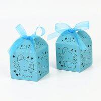 10/20pcs Elephant Gift Box Laser Cut Paper Candy Chocolate Boxes Boy Girl Baby Shower Decoration Wedding Birthday Party Supplies