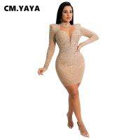 Cm. YAYA-Vestido Midi Bodycon แมนกาลองกา Feminina Com Diamantes Patchwork สว่านร้อน Malha Vestidos Lápis Sexy Clube Festa Outono NO