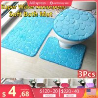 Home Bathroom Bath Mat Set Toilet Soft Non Slip Bath Mat Bathroom Rug Shower Carpets Set Toilet Lid Cover Floor Mats