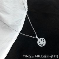 【CW】﹉♨๑  Korean Fashion Kpop Smiley Face Necklace Hip Hop Chain Pendant Necklaces for Punk Men Neck Gothic Couple Jewelry