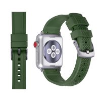 Tali Jam Tangan Karet FKM สำหรับนาฬิกา Apple 8 Band 44Mm 40Mm 41Mm 45Mm 42Mm 38Mm สายรัดข้อมืออัจฉริยะ Correa Iwatch Series 2 3 4 5 6 7