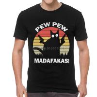 Cat Pew Pew Madafakas Tshirt Men T Vintage Cat Lovers Tshirt Urban Tees