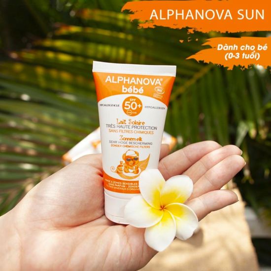 Kem chống nắng hữu cơ cho bé sơ sinh alphanova 50g - kem chống nắng cho bé - ảnh sản phẩm 6