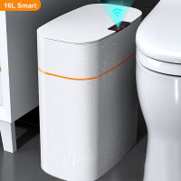 Smart Sensor Trash Can For Kitchen Trash Kitchen Automatic Induction Toilet Bin Bathroom Garbage Basket Waterproof Lid 10-16L