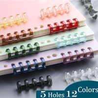 [Hot K] 10PCS 5-Hole หลวม-ห่วงเข้าเล่มสมุดสันห่วงเกลียวแหวนวงกลมหัวเข็มขัดคลิปคลิปดัดงอสำหรับ DIY อุปกรณ์การเรียนเครื่องเขียน