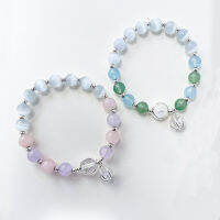 Ruifan Cat S Eyes หินสตรอเบอร์รี่ธรรมชาติคริสตัล Amethyst Aquamarine Beaded Strand สร้อยข้อมือผู้หญิงเครื่องประดับ Fine YBR886