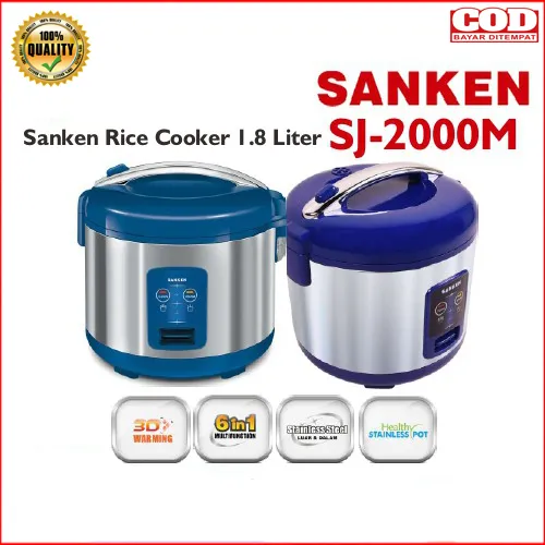 Sanken SJ 2000 M Rice Cooker Magic Com Stainless Steel 1.8 Liter new