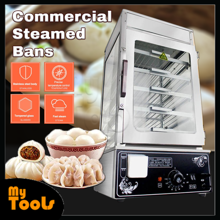 Mytools 5 Layers Stainless Steel Electric Food Steamer Pao Bun Display