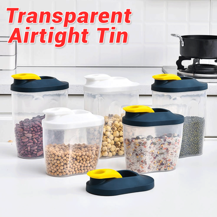 Foodgrade Spacesaving PP Airtight Cereal Container Storage Box for Dried Grains Storage