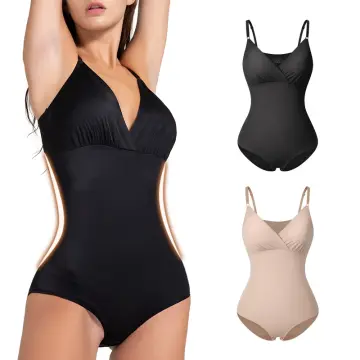 mieshut」 Women Deep V Bodysuit Body Shapewear Faja Backless