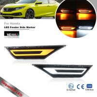 ไฟกระพริบเครื่องหมายไฟ LED ด้านข้างแบบไดนามิกไฟตัดหมอกจอดรถสีขาวสำหรับ Honda Civic 10Th Gen 2016 2017 2018 2019 2020 2021