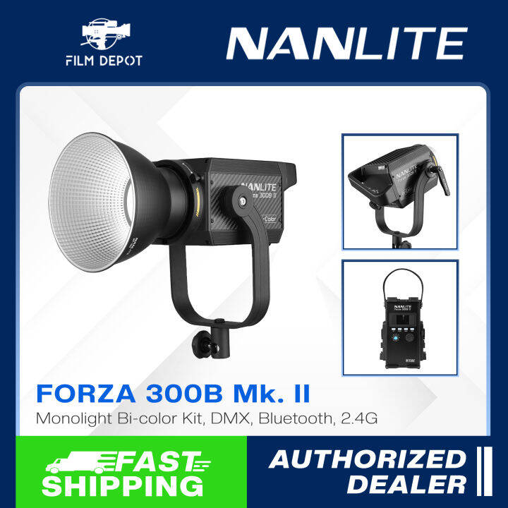 Nanlite Forza 300BII (Mark 2) Monolight Bi-color Kit, Bluetooth, 2.4G ...