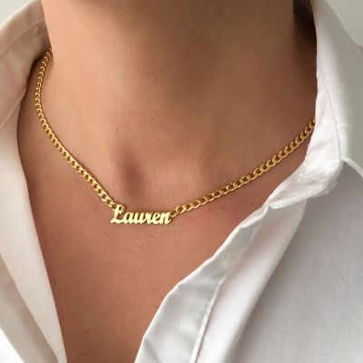 Personalised Necklace Stainless Steel Stainless Steel Necklace Collier - Name - Aliexpress