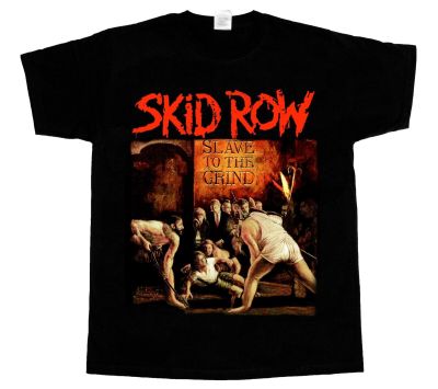 SKID ROW SLAVE TO THE GRIND 91 Short - Long Sleeve New Black T-SHIRT 3 4 5XL