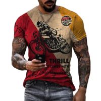 Triumph Motorcycle Graphic 3D Print Men T-shirts Retro Style Summer Round Neck Short Sleeve Polyester Oversized T Shirt 6XL