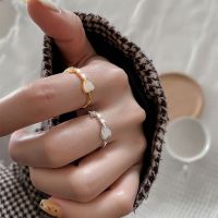 GENGSHA น่ารัก ละเอียดอ่อน เรียบง่าย ผู้หญิง เพทาย แหวนนิ้ว Drop Glaze แหวนแต่งงาน ผู้หญิง แหวนสไตล์เกาหลี เครื่องประดับแฟชั่น แหวนหัวใจรัก แหวนเปิด