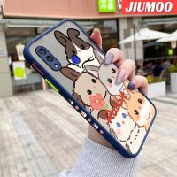 เคส JIUMOO สำหรับ Xiaomi Redmi Note 7 Note 7 Pro Note 7S Note7ลายการ์ตูนกระต่ายดีไซน์ใหม่ขอบสี่เหลี่ยมด้านข้างบางกันกระแทกมีน้ำค้างแข็งโปร่งใสเคสมือถือแข็งปลอกซิลิโคนคลุมทั้งหมดกล้องป้องกันการกระแทกเคสนิ่ม