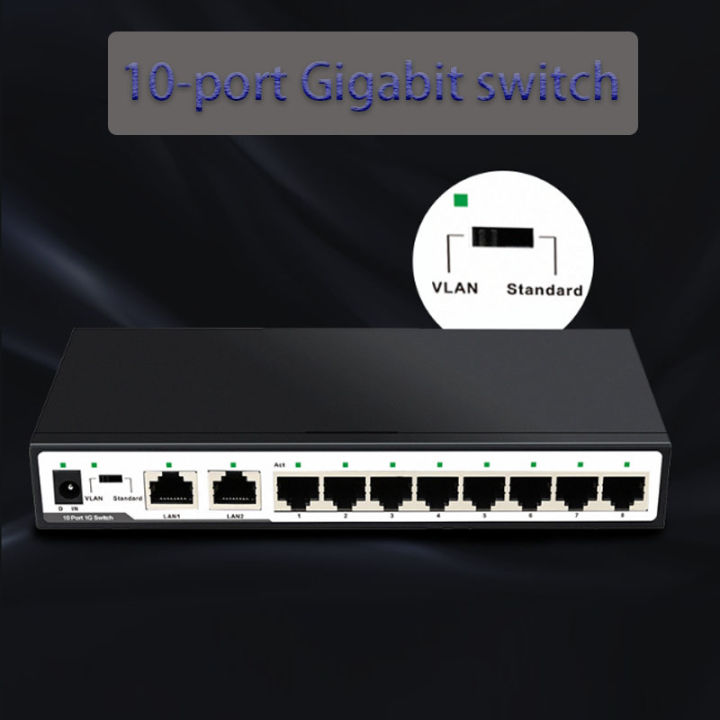 อะแดปเตอร์โหลดเกม10พอร์ต-gigabit-switch-rj45-hub-fast-ethernet-101001000mbps-ethernet-smart-switcher-สวิตช์เครือข่าย-vlan