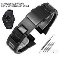 for Casio G-SHOCK DW-5600 DW6900 DW9600 GW-M5610 Black Plastic Strap Stainless Steel Buckle Men Bracelet Band Watch Accessories Straps