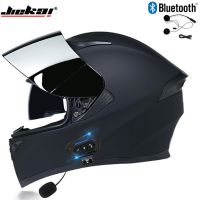 【LZ】☜₪❇  Jiekai 316 motocicleta capacetes de lente dupla moto embutido bluetooth bt capacete flip up motor da bicicleta casco dot aprovação