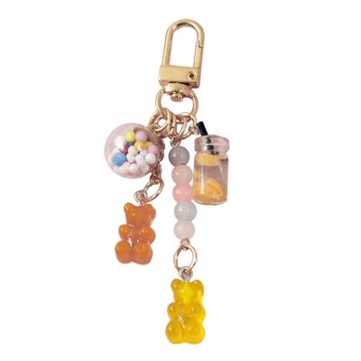 พวงกุญแจหมีกระเป๋า Charm จี้หมีอะคริลิค Loster Clasp พวงกุญแจเครื่องประดับของขวัญสำหรับหญิงสาว Handpack Charm