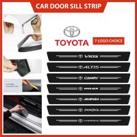 NEW Toyota Logo Car Door Step Sill Sticker Anti Scratch Styling Carbon Black Vios Altis Camry Hilux Avanza Innova Harrier ting