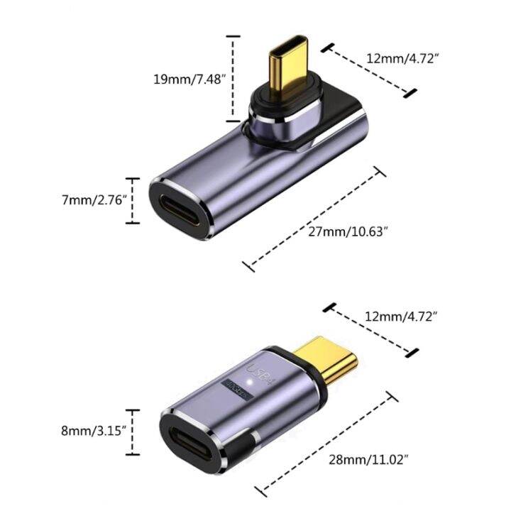 อะแดปเตอร์แม่เหล็ก-usb-c-24พินตัวเชื่อมต่อแบบ-c-รองรับ3-usb-3-1-pd-140w-ชาร์จเร็วถ่ายโอนข้อมูลได้40กิกะไบต์-วินาที