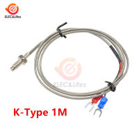 【✲High Quality✲】 lihaoran K ประเภท Thermocouple เซนเซอร์สายวัดสแตนเลส Pt100 M6 Rtd M8สกรูเซ็นเซอร์อุณหภูมิเทอร์โมคัปเปิ้ล100ซม. 1ม. 2เมตรสายเคเบิล