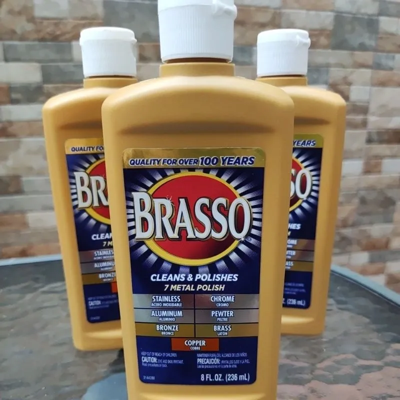 Brasso Metal Polish, 8 oz Bottle for Brass, Copper, Stainless