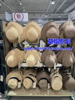 Muji MUJI womens raffia leaf fiber wide-brimmed hat foldable mid-fold cap peaked