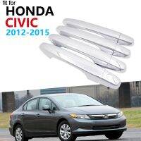 ชุดตกแต่งฝาครอบมือจับประตูโครเมียมด้านนอกหรูหราสำหรับ Honda Civic 2012 2013 2014 2015อุปกรณ์ MK9สติกเกอร์รถ4ประตู