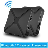 2-in-1 Bluetooth 5.0 4.2 ตัวรับและเครื่องส่งสัญญาณเสียงเพลงสเตอริโออะแดปเตอร์ไร้สาย RCA 3.5 มม. แจ็ค AUX สําหรับลําโพงทีวี รถ ชุด