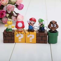 【hot sale】 ☢ B09 EPOCH Cartoon Figure Toys Cute Super Mario Bros. Action Figurine Mushroom Desktop Decorations 5pcs/set Home Ornaments Anime Model Mario Model Toys